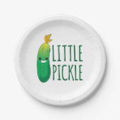 サングラスをかけている小さなピクルスかわいいグリーンピクルス ペーパープレート (正面)