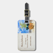 サングラスをかけている熱帯パイナップル ラゲッジタグ (正面縦)