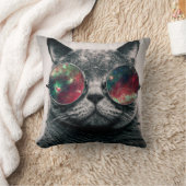 サングラスをかけている猫 クッション (ブランケット)