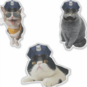 サングラスをかけている猫 シール (正面)