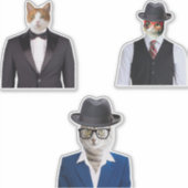 サングラスをかけている猫 シール (正面)