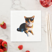 サングラスをかけている猫 スタンダードランチョンナプキン (インサイチュ)