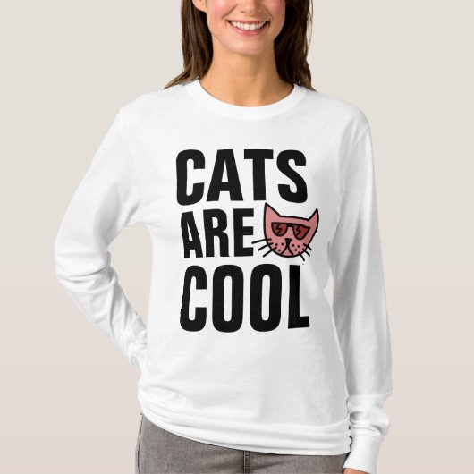 サングラスをかけているCAT、CATS クール ARE Tシャツ (正面)