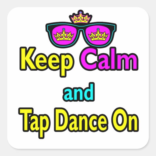 サングラスをかけタップダンスでリラックス スクエアシール (正面)