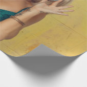 サングラスをかざす青いブラレットの女性  ラッピングペーパー (角)