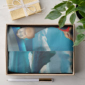 サングラスをかぶったサーフボード上の犬AIアート 薄葉紙 (ギフト)