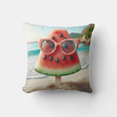 サングラスをかぶったスイカのポスクル クッション (正面)
