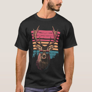 サングラスをかぶった鹿 Tシャツ