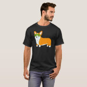 サングラスをかわいいドッグデザインのコーギ Tシャツ (正面フル)