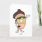 サングラスをしたコーヒーマグ カード (裏面)