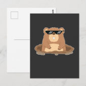 サングラスをしたユーモアのあるキツネの面白いイラスト ポストカード (正面/裏面)