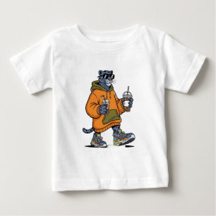 サングラスをした漫画の豹 ベビーTシャツ