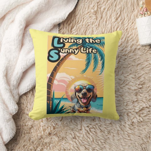 サングラスをクール使った犬 クッション (ブランケット)