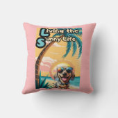 サングラスをクール使った犬 クッション (裏面)