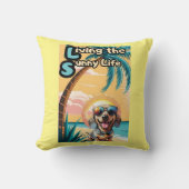 サングラスをクール使った犬 クッション (正面)