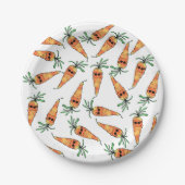 サングラスを持つかわいく、おもしろいな水彩画のにんじん ペーパープレート (正面)