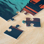 サングラスを持つエキゾチックなショートヘア猫のビーチ ジグソーパズル (側面)