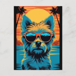 サングラスを持つテリアビーチ ポストカード