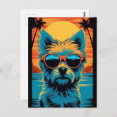 サングラスを持つテリアビーチ ポストカード (正面/裏面)