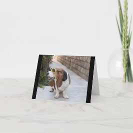 サングラスを持つバセットハウンド カード