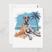 サングラスを持つ大きなビーチ ポストカード (正面/裏面)