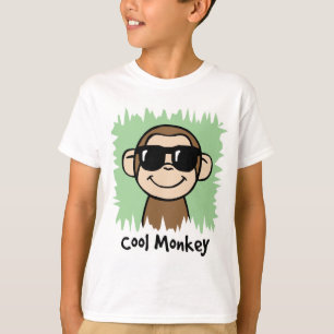 サングラスを持つ漫画の切り貼り芸術のカッコいい猿 Tシャツ
