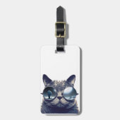 サングラスを持つ猫 ラゲッジタグ (正面縦)