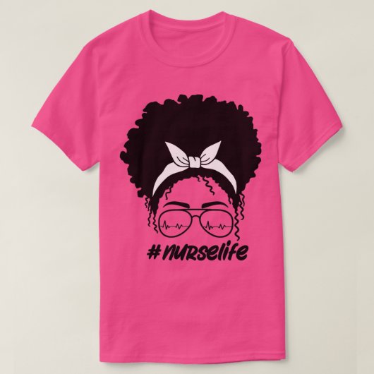 サングラスを持つnurselifeの女性 tシャツ (デザイン正面)