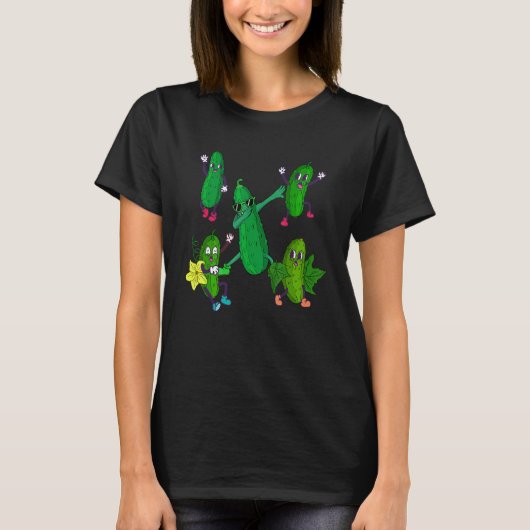 サングラスを着たダビングキュウリのピクル踊り Tシャツ (正面)