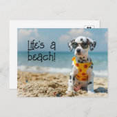 サングラスを着たダルマチアの子犬 ポストカード (正面/裏面)