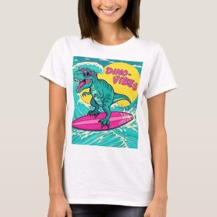 サングラスを着用し、ネオンピンクに乗るTレックス Tシャツ