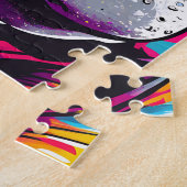 サングラスアート付きポップ・アートのヒッポ ジグソーパズル (側面)