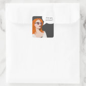 サングラスインアートスタイルの女性。 スクエアシール (バッグ)