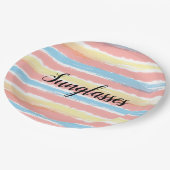 サングラスウォーターカラーイエローピンクブルー ペーパープレート (アングル)