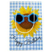 サングラスオンサンフラワーミディアム抱き枕 ミディアムペーパーバッグ (正面)