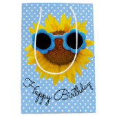 サングラスオンサンフラワーミディアム抱き枕 ミディアムペーパーバッグ (正面)