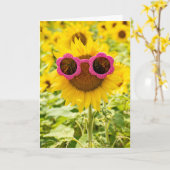 サングラスオンサンフラワー カード (黄色い花)