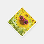 サングラスオンサンフラワー スタンダードカクテルナプキン (角)