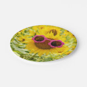 サングラスオンサンフラワー ペーパープレート (アングル)