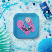 サングラスオン水玉模様フリップ ペーパープレート (パーティー)