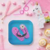 サングラスオン水玉模様フリップ ペーパープレート (パーティー)