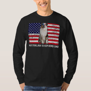 サングラスオーストラリア羊飼いパパ国旗アメリカU Tシャツ