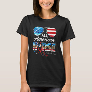 サングラスオールアメリカンスクールナース7月L日4日 Tシャツ