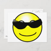 サングラスカッコいいイエロー顔 ポストカード (正面/裏面)