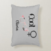 サングラスカッコいいグレイとピンクの可愛い少女 アクセントクッション (正面(垂直))