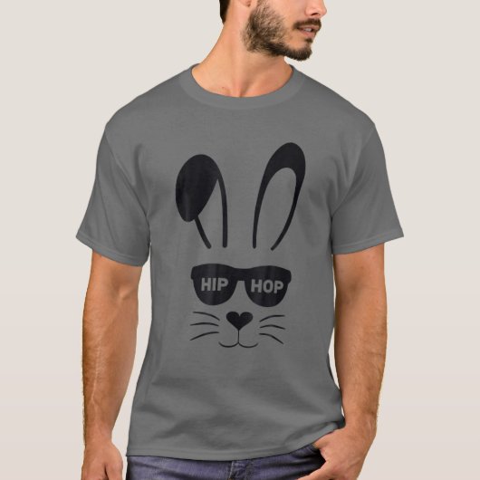 サングラスカッコいい付きバニー顔 Tシャツ (正面)
