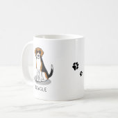 サングラスカッコいい付きビーグル(トライカラー3おもしろい) コーヒーマグカップ (正面左)