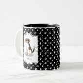 サングラスカッコいい付きビーグル(トライカラー3おもしろい) ツートーンマグカップ (正面左)