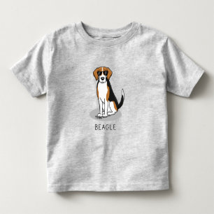 サングラスカッコいい付きビーグル(トライカラー3おもしろい) トドラーTシャツ