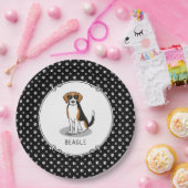 サングラスカッコいい付きビーグル(トライカラー3おもしろい) ペーパープレート (パーティー)